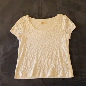 Hollister White Lace Shirt